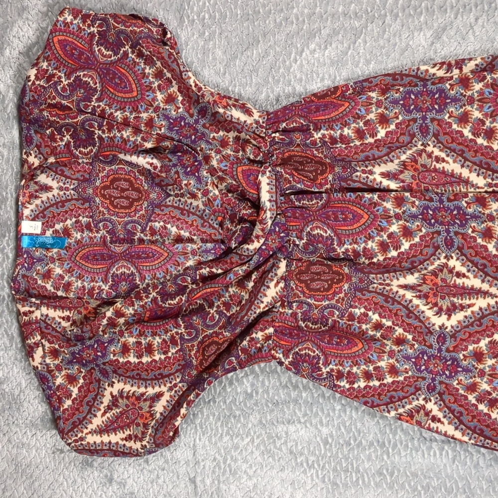 BUTTONS, PAISLEY PRINT DRESS, Small with bottom lining
